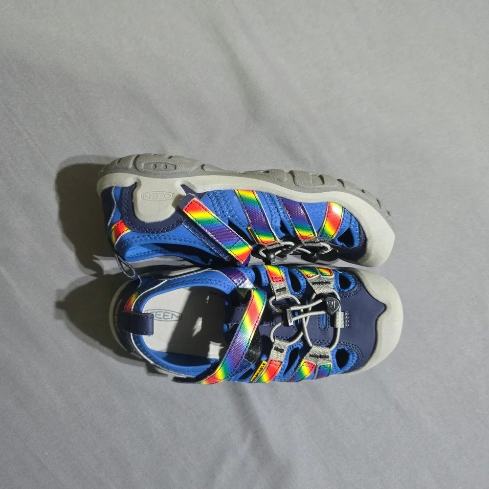 KEEN Seacamp II CNX Kids Size 4 Blue Rainbow Waterproof Sport Sandals 1027212